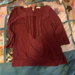 Merlot colored Anthropologie blouse size small
